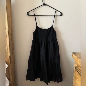 Black mini puff dress
